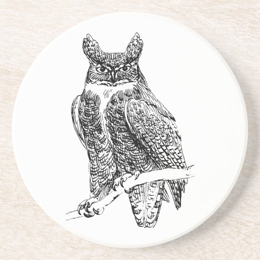 Owl Zandsteen Onderzetter (Voorkant)