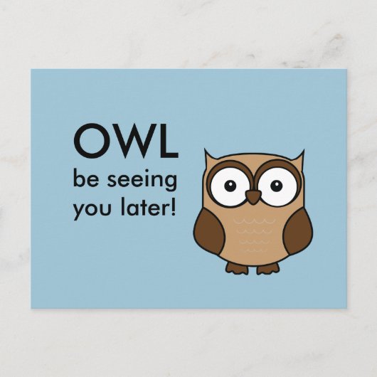 Owl, zie je. briefkaart (Voorkant)