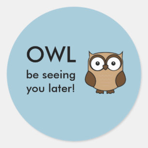 Owl, zie je. ronde sticker