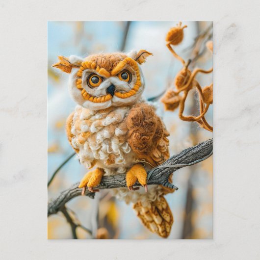 Owl Zitterend op een Tak Briefkaart (Voorkant)