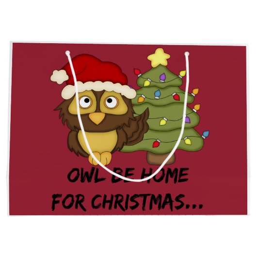 OwlBeHome4Kerstmis Large Cadeautasje (Achterkant)