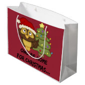 OwlBeHome4Kerstmis Large Cadeautasje (Achterkant Gekanteld)