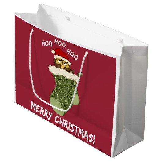 OwlBeHome4Kerstmis Large Cadeautasje (Voorkant Gekanteld)