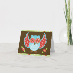 OwlBoheme Blu Notecard Kaart