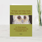 owlet-kaart met pet kaart (Achterkant)