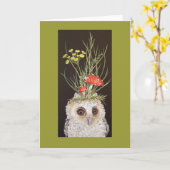 owlet-kaart met pet kaart (Gele Bloem)