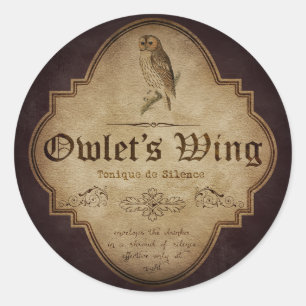 Owlet's Wing Apothecary Ronde Sticker