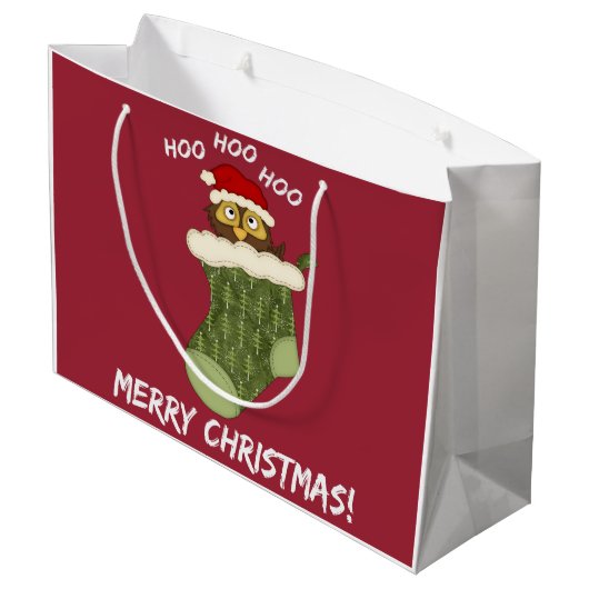 OwlHooHooKerstmis Groot Cadeauzakje (Achterkant Gekanteld)