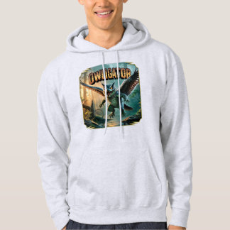 Owligator Illustration – Owl Alligator Funny Scary Hoodie