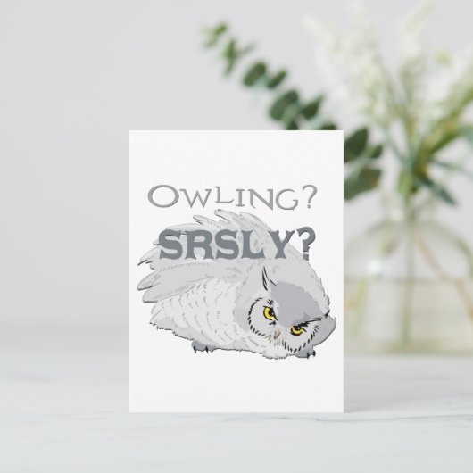 Owling serieus briefkaart (Staand voorkant)