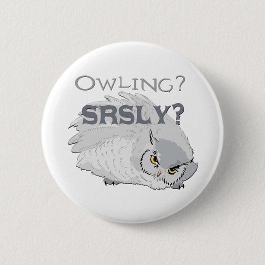 Owling serieus ronde button 5,7 cm (Voorkant)