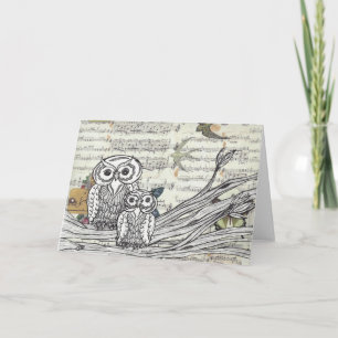 Owls 22 Greetings Card Kaart