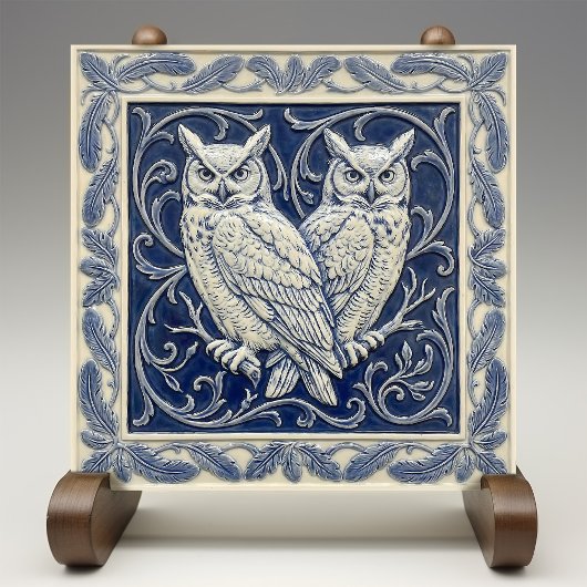 Owls Arts & Crafts Wall Decor Tegeltje