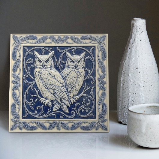Owls Arts & Crafts Wall Decor Tegeltje