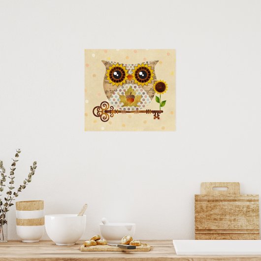 Owl's Autumn Song Poster Art Print (Keuken)