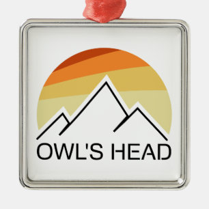 Owl's Head New Hampshire Retro Metalen Ornament