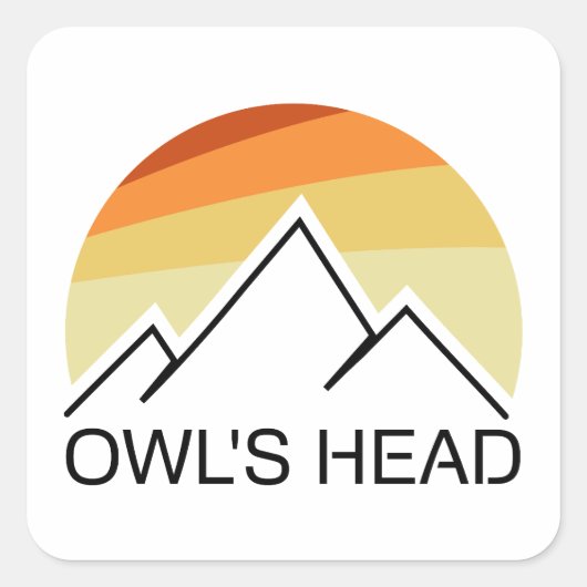 Owl's Head New Hampshire Retro Vierkante Sticker (Voorkant)