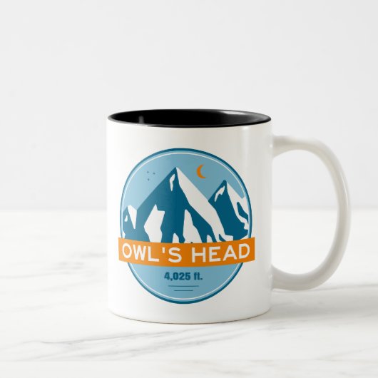 Owl's Head New Hampshire Stars Moon Tweekleurige Koffiemok (Rechts)