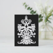 Owl's holle zwarte briefkaart (Staand voorkant)
