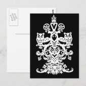 Owl's holle zwarte briefkaart (Voorkant / Achterkant)