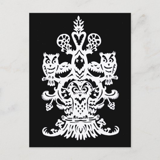 Owl's holle zwarte briefkaart (Voorkant)