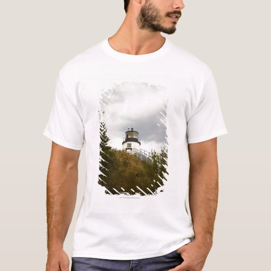 Owl's hoofdvuurtoren op een dag van de wolken t-shirt (Voorkant)