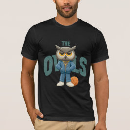 owls in ruled t-shirt