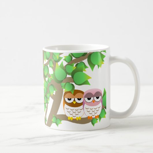 Owls in tree koffiemok (Rechts)