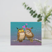 Owls Kiss Briefkaart (Staand voorkant)