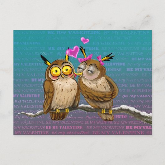 Owls Kiss Briefkaart (Voorkant)
