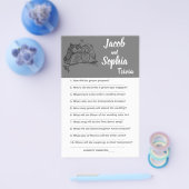 OWLS LOVE, BRIDE & GROOM TRIVIA SHOWER GAME KAART (Enkel)