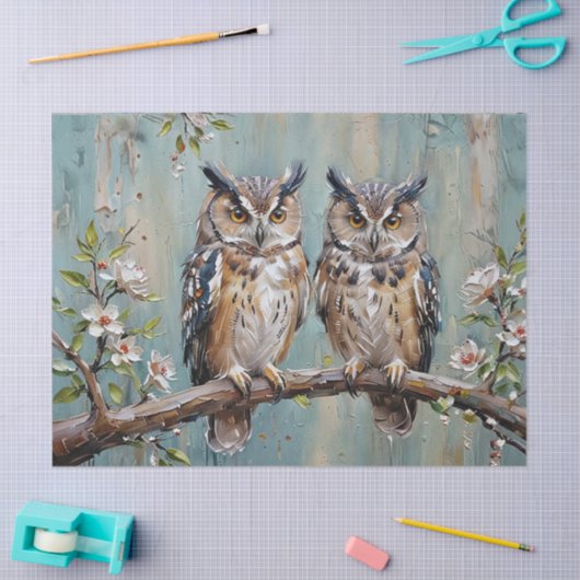 Owls on a Branch Tissuepapier (Craft)