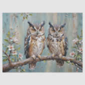 Owls on a Branch Tissuepapier (Voorkant)