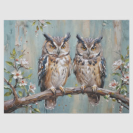 Owls on a Branch Tissuepapier