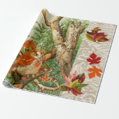 OWLS ONDER DALLEN IN WOODLAND CADEAUPAPIER (Uitgerold)