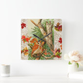 OWLS ONDER DALLEN IN WOODLAND VIERKANTE KLOK (Huis)