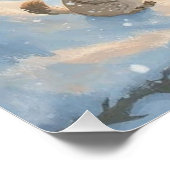 Owls, Rabbits, and Woodland in the Snow Poster (Hoek)