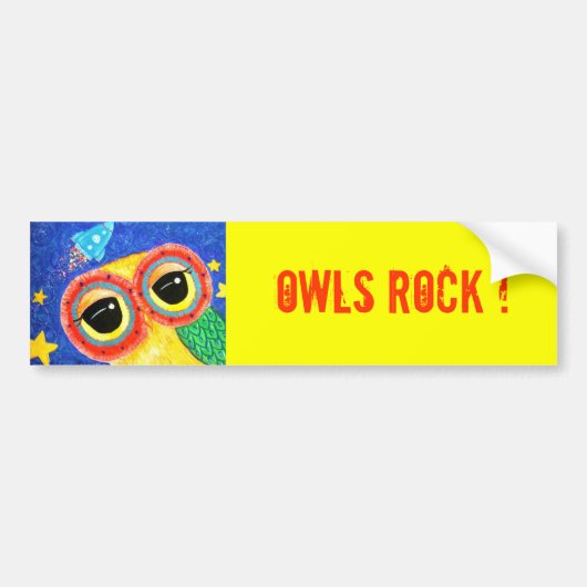 Owls Rock Bumpersticker (Voorkant)