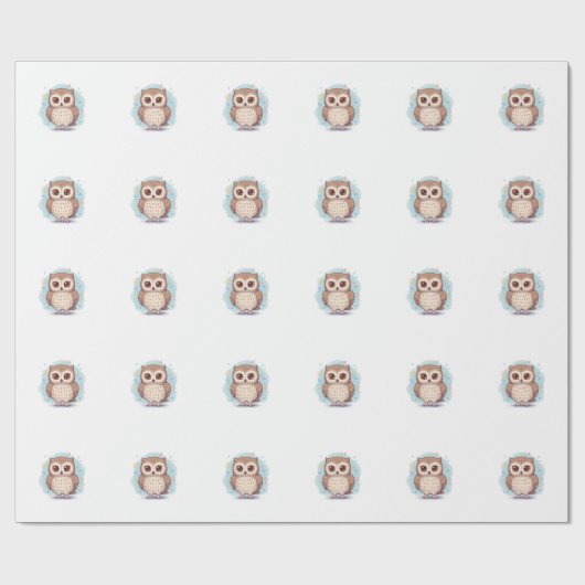 Owls that bring happiness cadeaupapier (Vlak)
