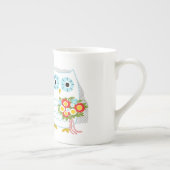 Owls Wedding Bride and Groom Cute Pas getrouwd Cou Porselein Kop (Rechts)