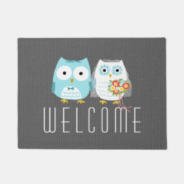Owls Wedding Couple | Cute Bride en Groom Custom Deurmat