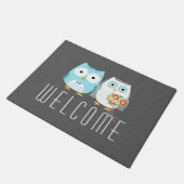 Owls Wedding Couple | Cute Bride en Groom Custom Deurmat (Schuin)
