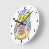 Owlushka Bright Eyes Clock Ronde Klok (Hoek)