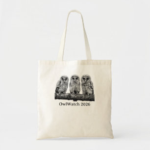 OwlWatch 2026 - Drie op een tak Tote Bag