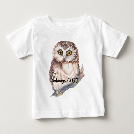 Owlways Cute Fun Quote Waterverf Little Owl (Voorkant)