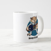 Owlways On My Mind Rock & Roll Guitar Owl Cartoon Grote Koffiekop (Voorkant rechts)