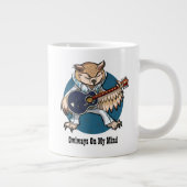 Owlways On My Mind Rock & Roll Guitar Owl Cartoon Grote Koffiekop (Rechts)