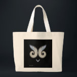 Owly Whimsical Owl Face Tote Grote Tote Bag<br><div class="desc">Fun and whimsical black and white owl's face tote bag.</div>