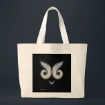 Owly Whimsical Owl Face Tote Grote Tote Bag<br><div class="desc">Fun and whimsical black and white owl's face tote bag.</div>
