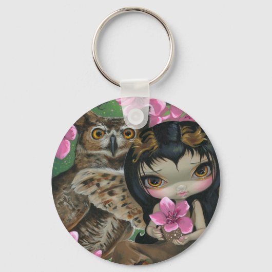 "Owlyn in de lente" Sleutelhanger (Voorkant)